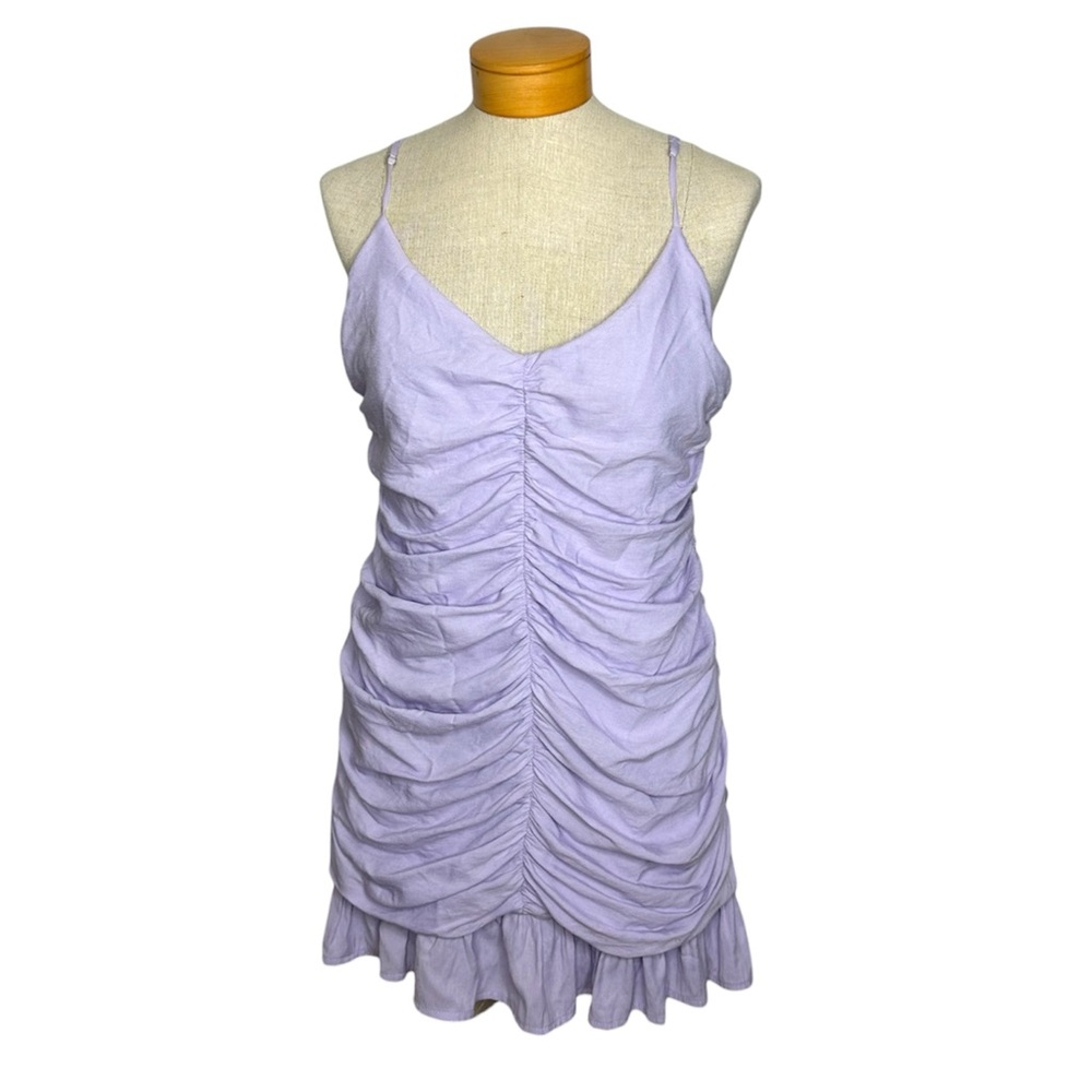 Elodie Lavender Ruched Mini Dress Size Large Coquette Lolita Girly